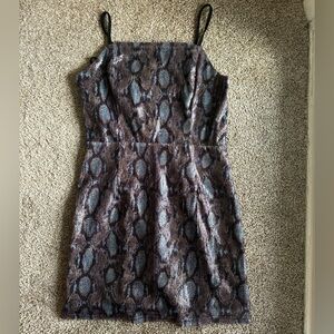 Sequin Snakeskin Tie Back Mini Dress